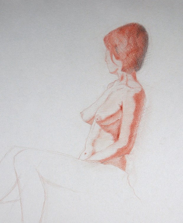 %22Seated Woman%22 Artistic Nude Artwork by Artist Little Sodus Studio